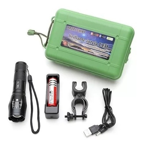 Linterna Tactica Militar Led Recargable Caza Cargador Usb