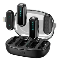 Comprar Microfone De Lapela Sem Fio Duplo 2 Em 2 Celular Câmera Notebook iPhone Ou Tipo-c Android Wireless Mk20 Hmastom Profissinal Com Cancelamento De Ruído