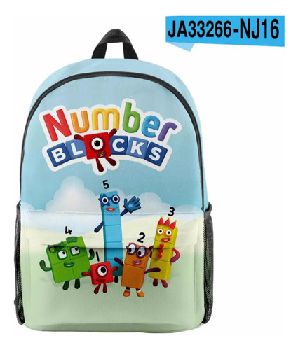 Mochila Escolar Numberblocks Dibujos Niños Animados 1 A 5
