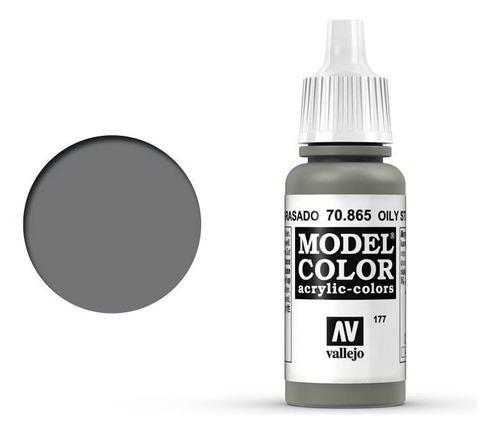 Vallejo Model Color 17ml Pintura Acrílica Color 177 Acero Engrasado 70.865