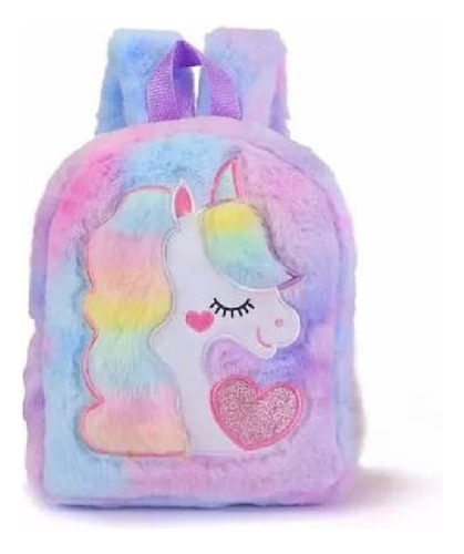 Mochila Escolar De Unicornio Para Niña De Felpa Morral Kawai