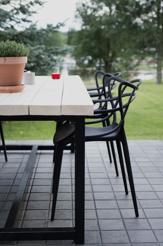 Pack 4 Sillas Master Para Comedor Estructura de la silla Negro Asiento Negro