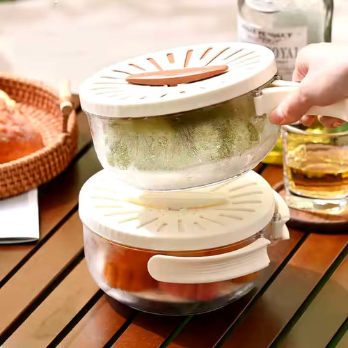 Recipiente Para Lavagem De Frutas E Vegetais Com Tampa,