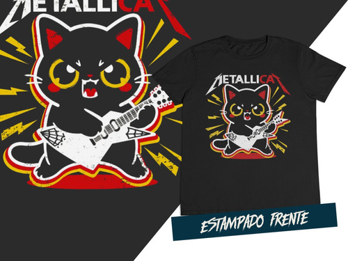 Camiseta Thrash Metal Metallica Gatos 