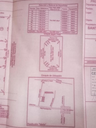Imagen 4 de 7 de Terreno En Esquina De 1155 M2 Venta Solares Del Valle Merlo San Luis