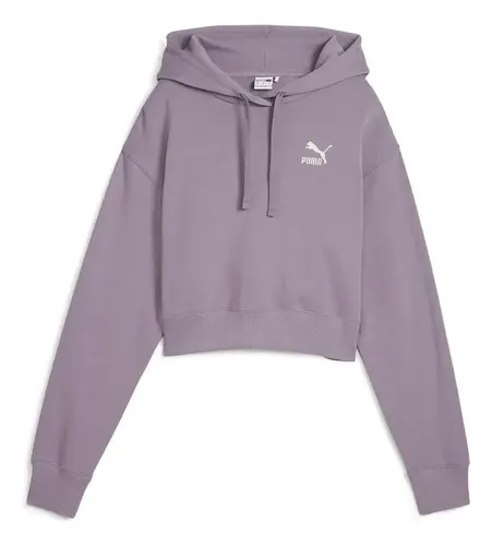 Poleron Puma Better Classics Cropped Hoodie Tr Morado Mujer