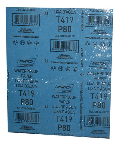 Imagen 2 de 7 de Lija De Agua T419 Norton 230mm X 280mm, P80