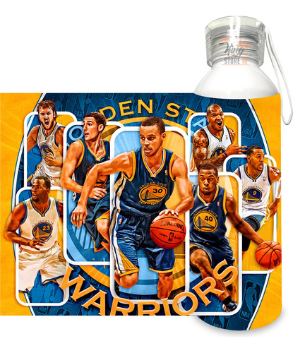 Poleron Con Cierre + Botella Metalica, Diseño Original De Golden State Warriors, Agua, The King Store 10