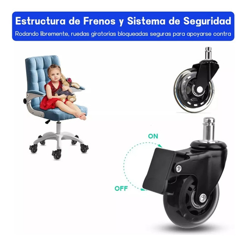 Juego De Ruedas Para Mesa Y Silla Con Freno 5 Pcs Universale
