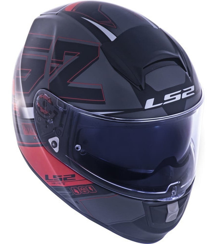 Capacete Ls2 Ff397 Vector Evo Frequency Fosco Preto Vermelho Cor Preto Tamanho 62