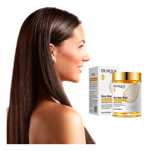 Bioaqua Cápsulas Capilares Reparadoras Rice Raw Pulp 30 Piezas, Nutre, Da Brillo Y Repara El Cabello Seco, Teñido O Maltratado