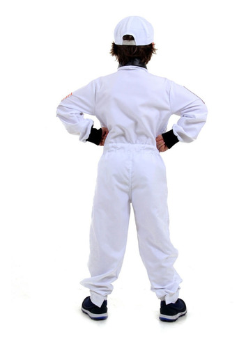 Imagem 4 de 4 de Fantasia Astronauta Branco Infantil Luxo - Profissões
