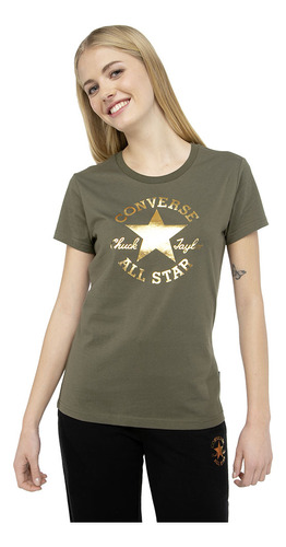 Polera Converse Chuck Patch Metallic Mujer Verde