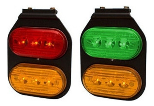 Faros Baiml Flexible Led Dobles Rojo Verde Acoplado Trailer