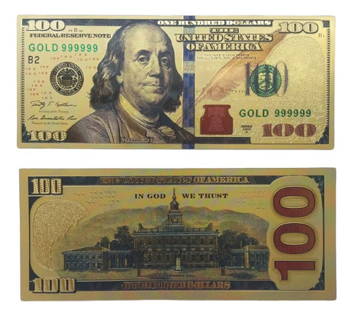 Billete 100 Dólares Coleccionable Oro Abundancia Feng Shui
