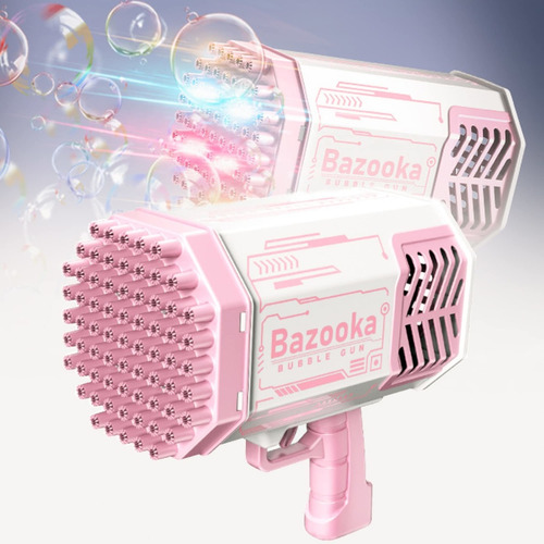 Ametralladora De Burbujas Bazooka Con Luz De Color 69 Agujer