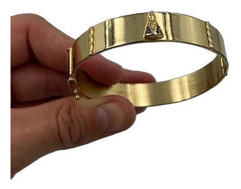 Bracelete 13mm Nossa Senhora Banhado A Ouro