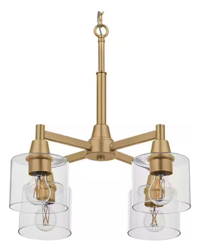 Lampara De Techo Moderna Candelabro 4 Luces Color Dorado Estructura Dorado Oscuro