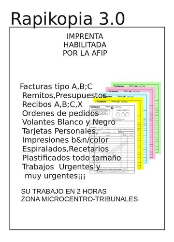 1 Talonarios Afip En 1 Hora Hoy Abierto