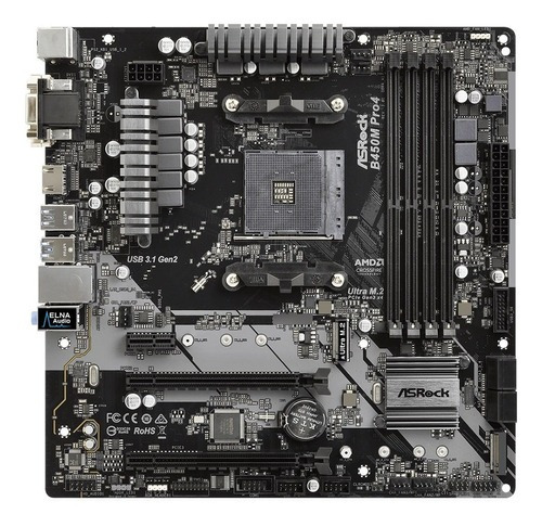 Motherboard Asrock B450m Pro4 Ddr4 Socket Am4 Para Amd Ryzen