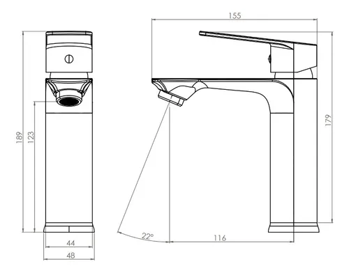 Monomando Lavatorio Llave Grifo Modelo Queens Pmb
