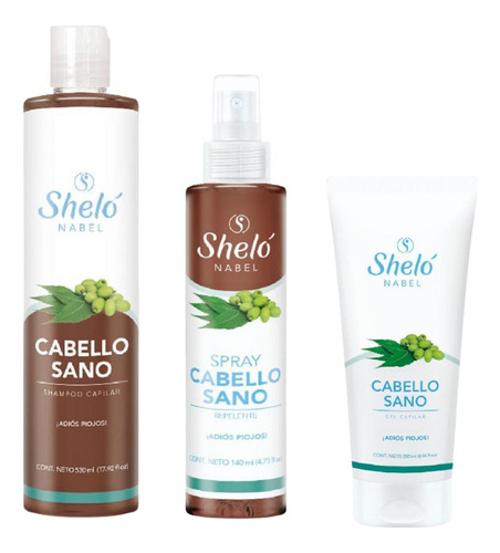 Shampoo + Spray + Gel Cabello Sano Shelo