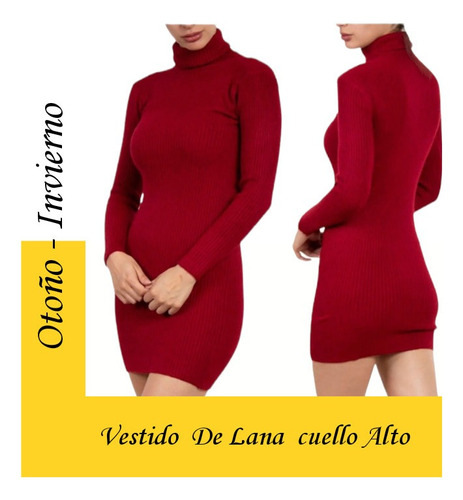 Vestido Clásico Cuello Alto Para Dama