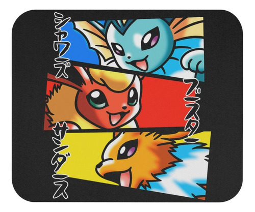 Mouse Pad Evoluciones Eevee Pokémon Jolteon Flareon Vaporeon