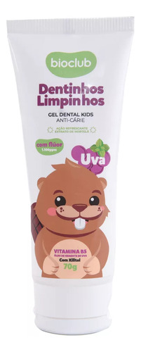 Creme Dental C/ Flúor Infantil Dentinhos Limpinhos - Bioclub