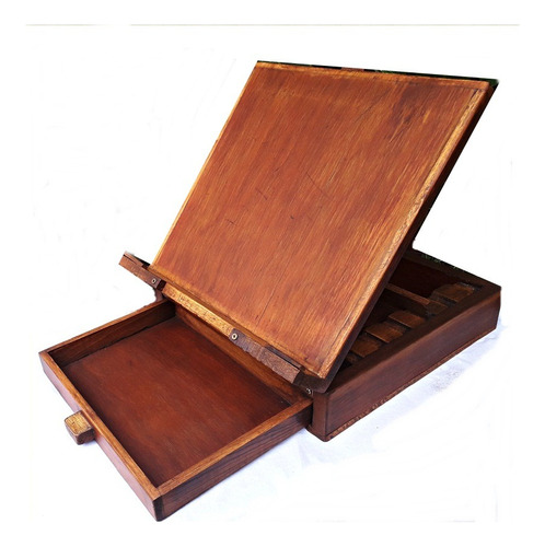 Soporte Lectura De Mesa Madera Con Cajón