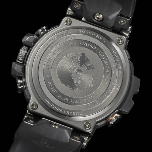 Reloj Casio G-shock Mt-g Toughmvt Solar Mtg-b1000tj-1a Color de la correa Negro/Camuflaje Color del bisel Gris oscuro Color del fondo Gris oscuro