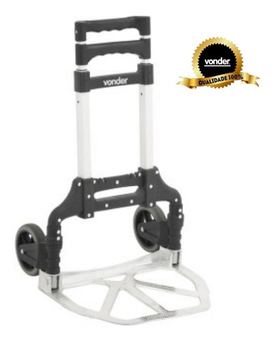 Carrinho Aluminio Dobravel Com Cabo Telescópico 60kg Vonder