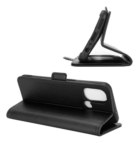 Capa Tpu De Couro Dobrável Horizontal Preta Para Oneplus Nor