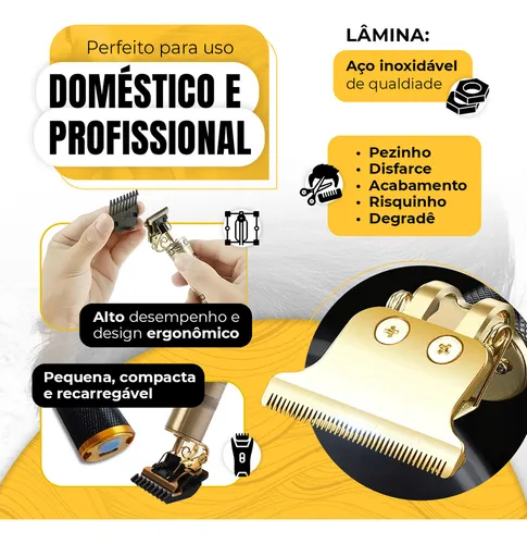 Maquina Maquininha De Cortar Cabelo Barbeador Eletrico Aparador De Pelos Acabamento Dragão Buda Profissional Kamufla