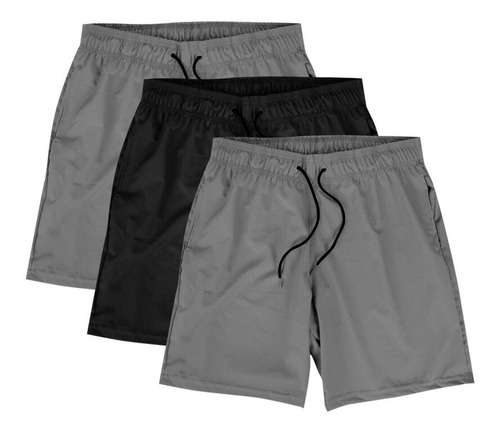 Kit Com 3 Shorts Masculino Elastano Premium Wss Classic