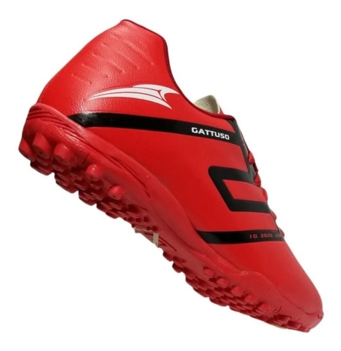 Tenis Futbol Rapido Gattuso Mod 204 Rojo / Negro / Blanco 