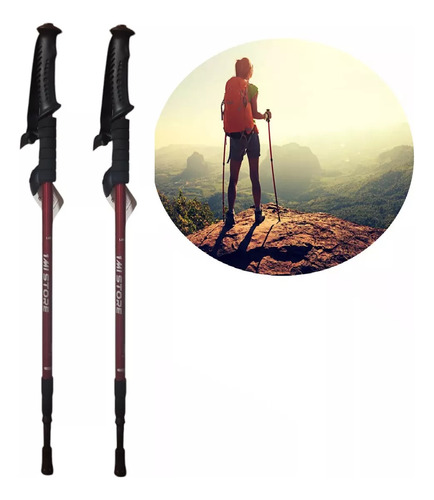 10 Piezas De Bastones Para Trekking Y Senderismo Ajustables