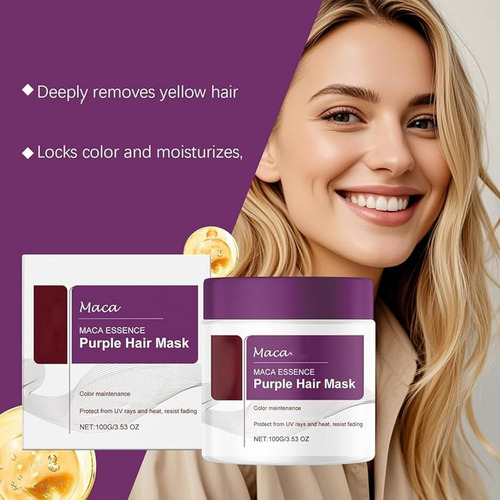 Mascarilla Capilar Morada Con Esencia De Maca, Acondicionado