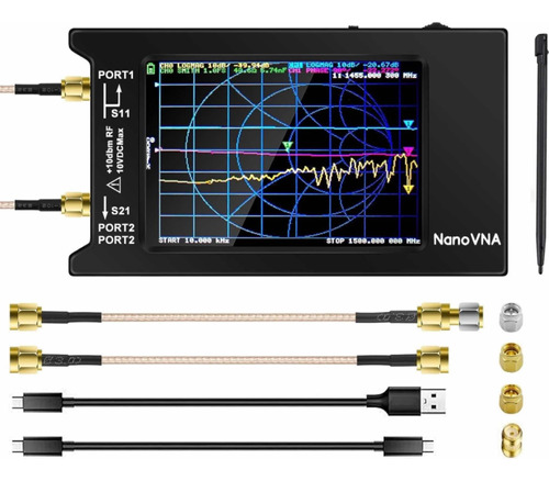 Nano Vna H4 Analizador Redes 10khz-1.5ghz Hf Vhf Uhf 4