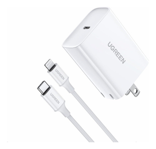 Cargador Carga Rapida 18 W Incluye Cable Ugreen Color Blanco