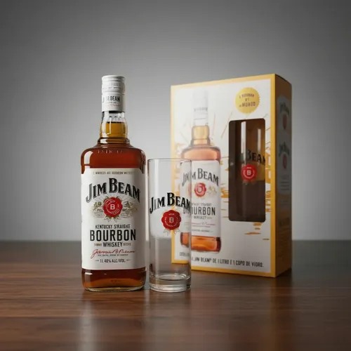 Kit Whisky Jim Beam White Bourbon 1l Com Copo Exclusivo | MercadoLivre