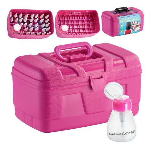 Maleta Organizadora 34 Esmaltes Manicure+porta Acetona Rs