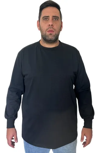 Remera Hombre Manga Larga Talles Especiales Algodon 100