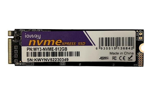 Ssd 512gb M.2 Nvme Pcie 2280 Gen3 Ioway