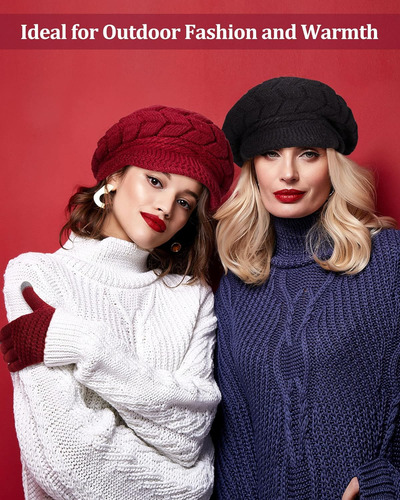 Gorro Invierno Bufanda Guantes Tactiles Con Tejido De Punto