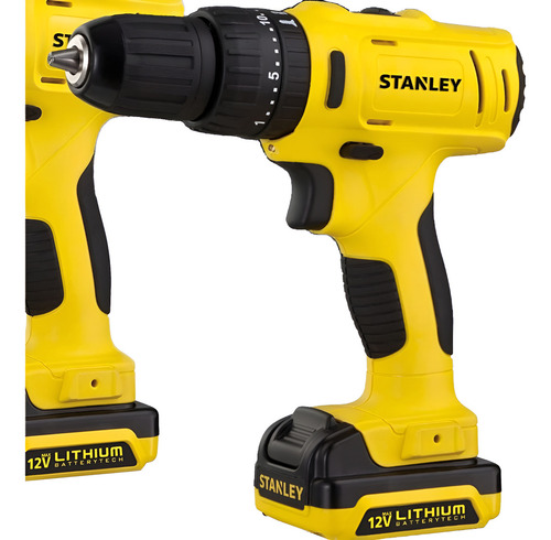 Parafusadeiras Furadeira Schi121s2fk Stanley + Kit Brocas Cor Amarelo Frequência 48.000 Ipm 12v