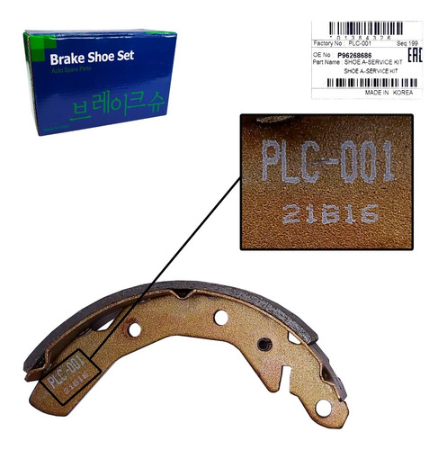 Imagen 6 de 7 de Bandas Frenos Traseras Matiz 2001 2002 2003 2004 Original