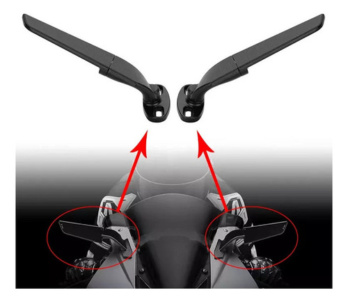 Par De Modificação De Motocicleta Traseira De Asa De Vento U