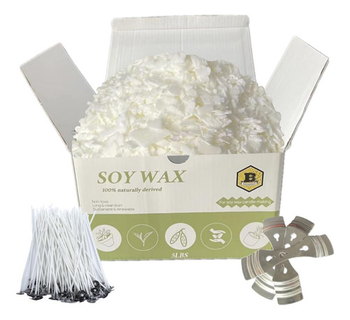 Beesworks Cera De Soja | 5 Libras De Copos De Cera De Soja N