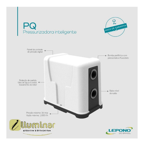 Bomba Pressurizadora Inteligente Pq50e-1 (220v-370w) 0,5hp
